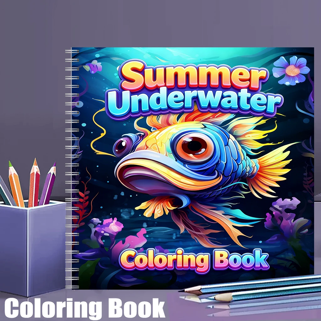 School Supplies - Summer Underwater Coloring Book for Adults,