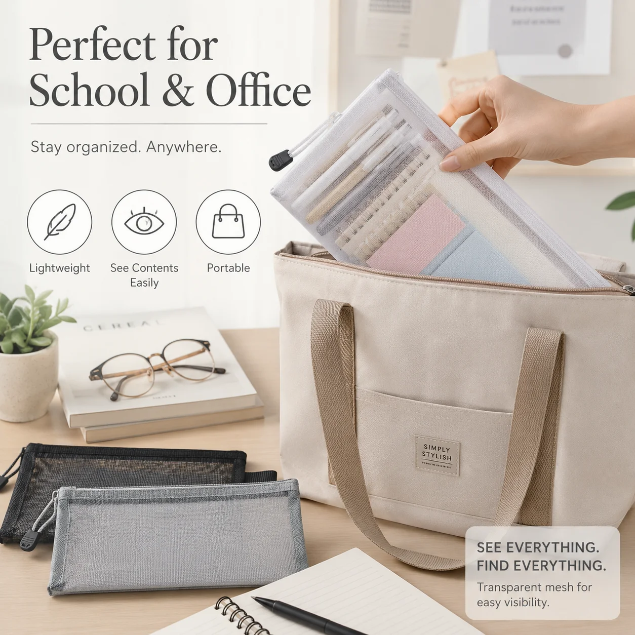 Transparent Mesh Pen Bag Clear - Clear Mesh Pencil Pouch For Exam 评论和价格