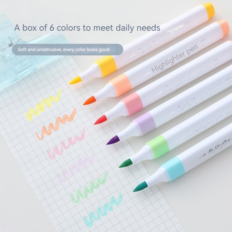 6 Colors Pastel Color Highligh - Pastel Highlighter Set Double Ended 评论和价格