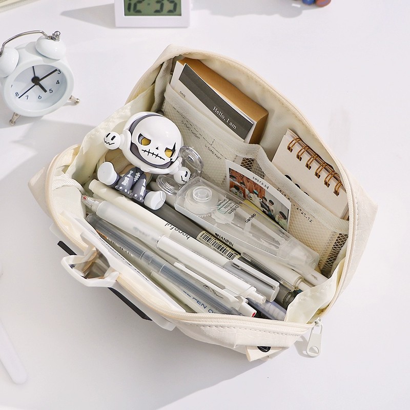 Kawaii Cream Leather Pencil Ca - Aesthetic Large Pencil Case Pouch 评论和价格