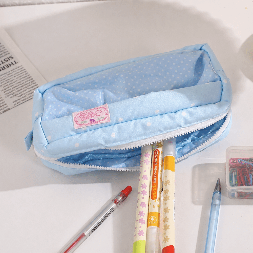 Aesthetic Polka Dot Pencil Cas - Aesthetic Large Pencil Case Pouch 评论和价格