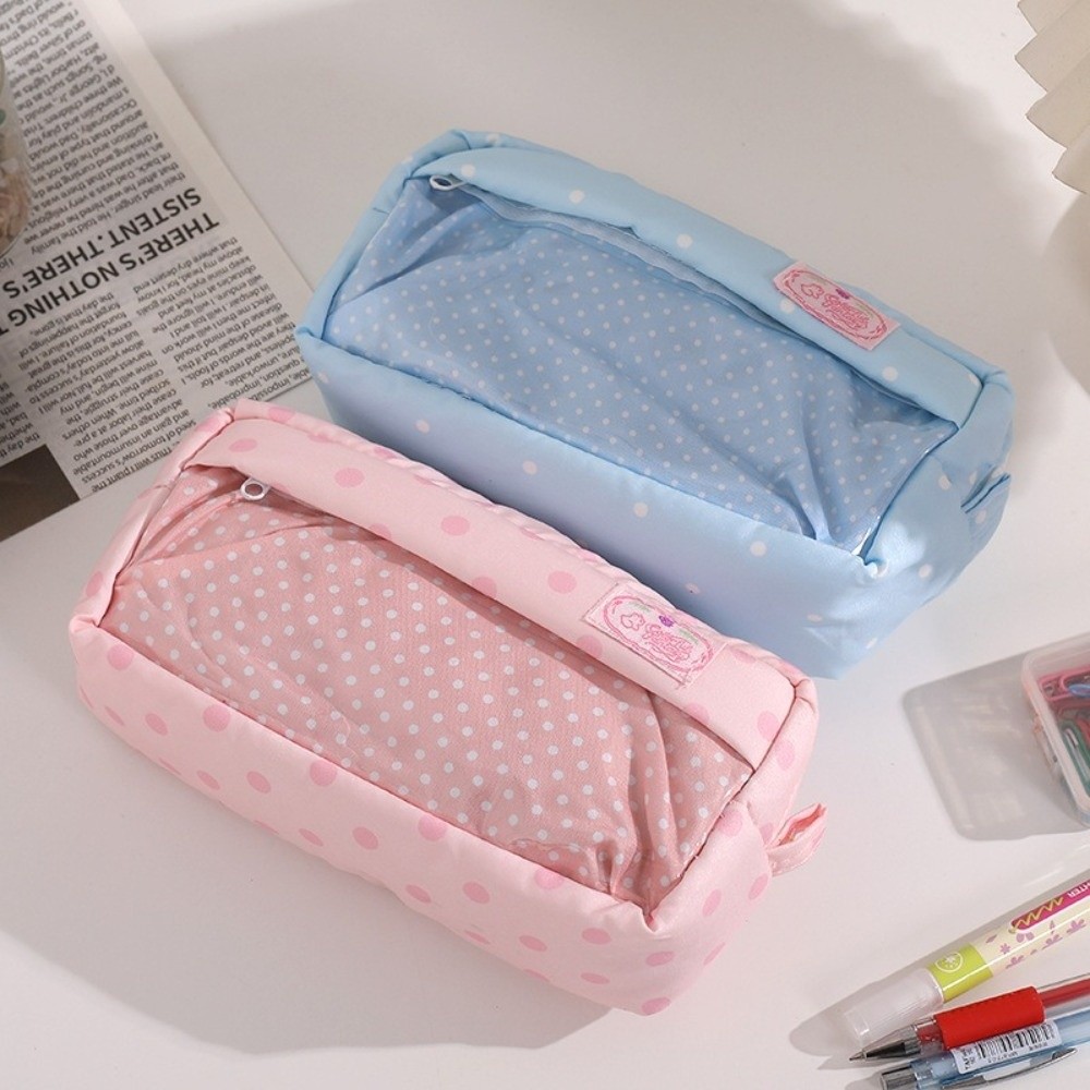 Aesthetic Polka Dot Pencil Cas - Aesthetic Large Pencil Case Pouch 评论和价格