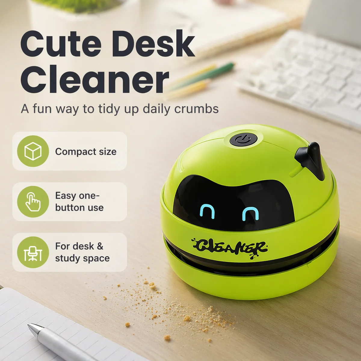 Cartoon Mini Desktop Vacuum Cl - Mini Desktop Vacuum Cleaner For Eraser Dust 评论和价格