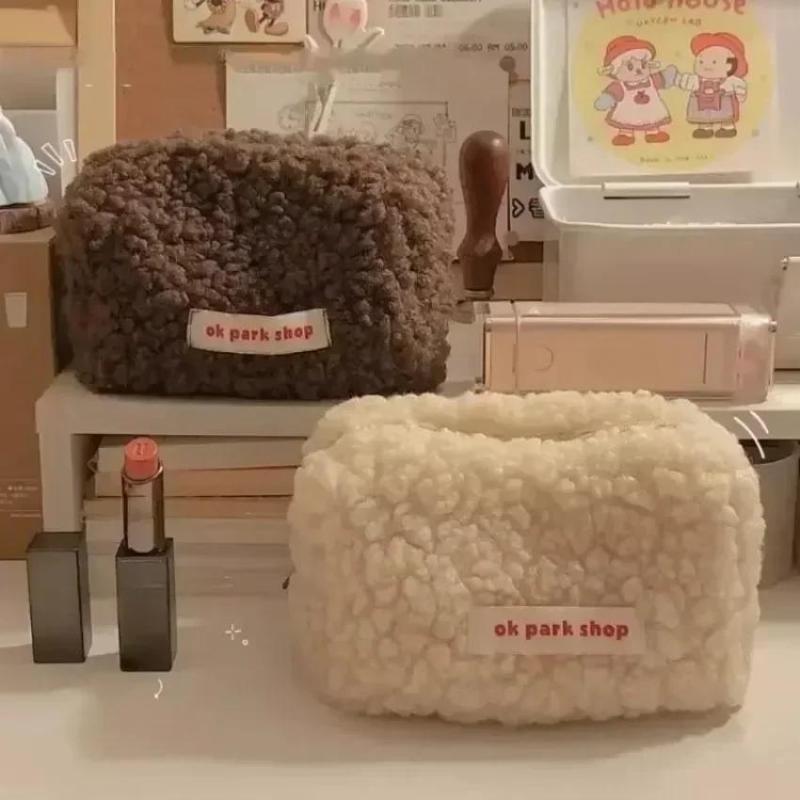 2026 Lamb Plush Storage Bag Si - Aesthetic Large Pencil Case Pouch 评论和价格