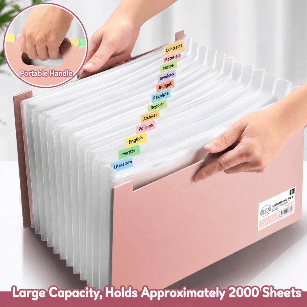 13 Pockets Expanding File Fold - Expandable Accordion File Folder 13 Pockets 评论和价格