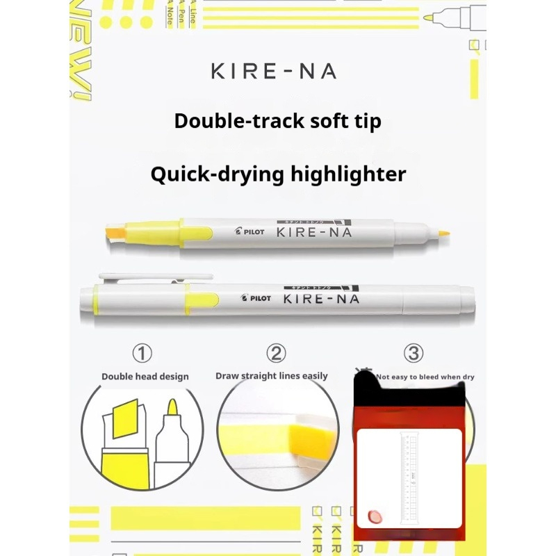 1/3/4/5/10PCS PILOT KIRE-NA Hi - Pastel Highlighter Set Double Ended 评论和价格