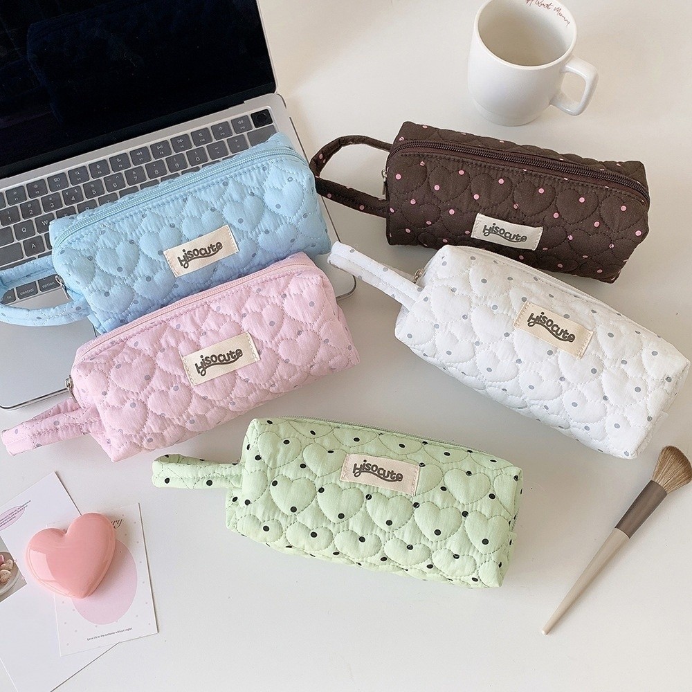 Pen Bag Korean Dots Stationery - Aesthetic Large Pencil Case Pouch 评论和价格