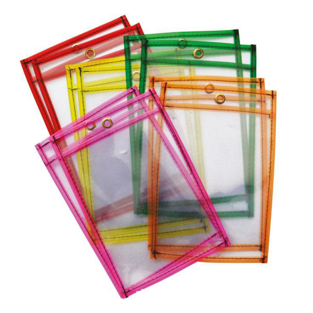 10Pcs Dry Erase Pockets Clear  - Writing Tools 评论和价格