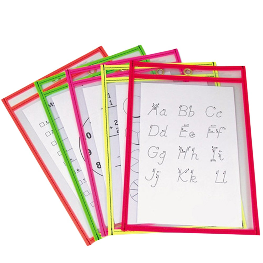 10Pcs Dry Erase Pockets Clear  - Writing Tools 评论和价格