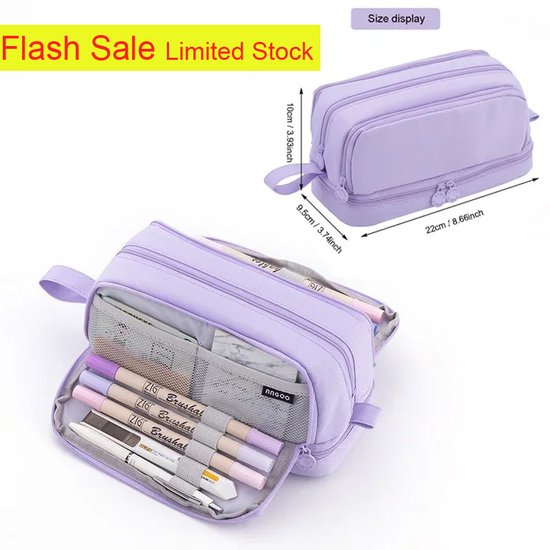 4 Compartments Large Capacity  - Aesthetic Large Pencil Case Pouch 评论和价格
