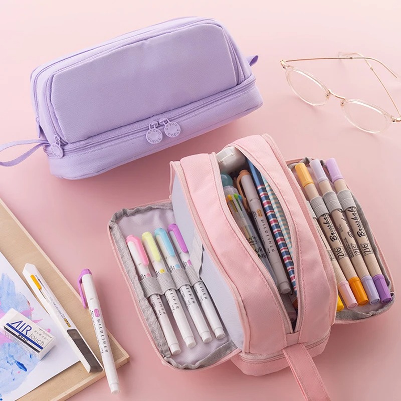 4 Compartments Large Capacity  - Aesthetic Large Pencil Case Pouch 评论和价格